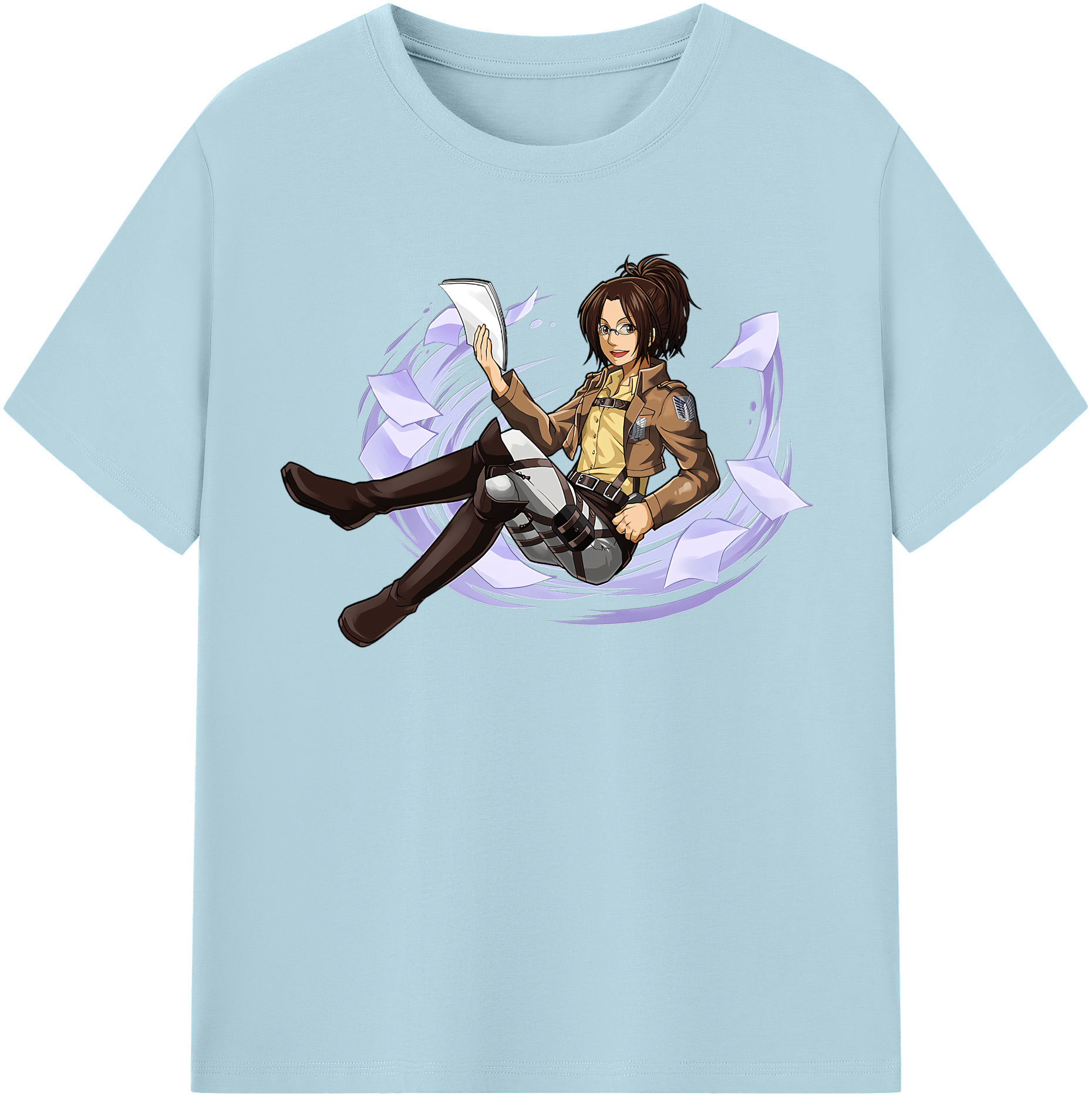 （画像用） 進撃の巨人 ハンジ·ゾエ Attack on Titan Hanji Zoe 綿100％半袖Tシャツ（フロントプリント）